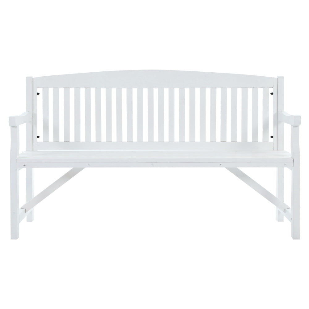 Gardeon 5FT Outdoor Garden Bench Wooden 3 Seat Chair Patio Furniture White