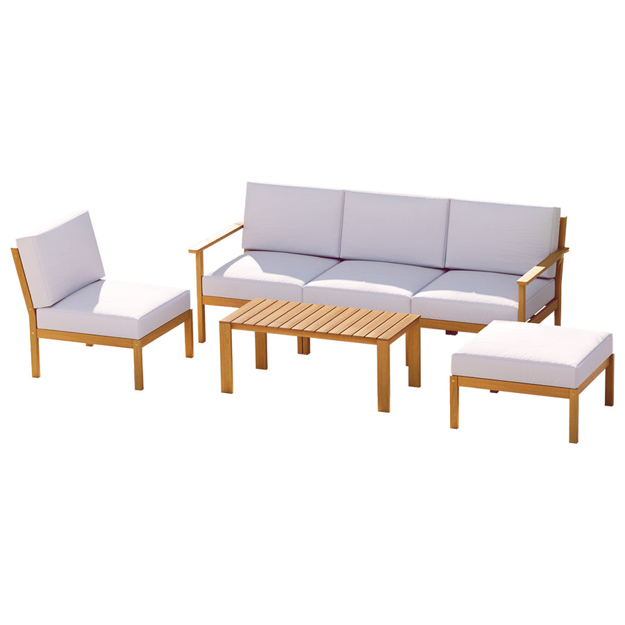 Gardeon 5-Seater Outdoor Sofa Set Wooden Lounge Setting 6PCS