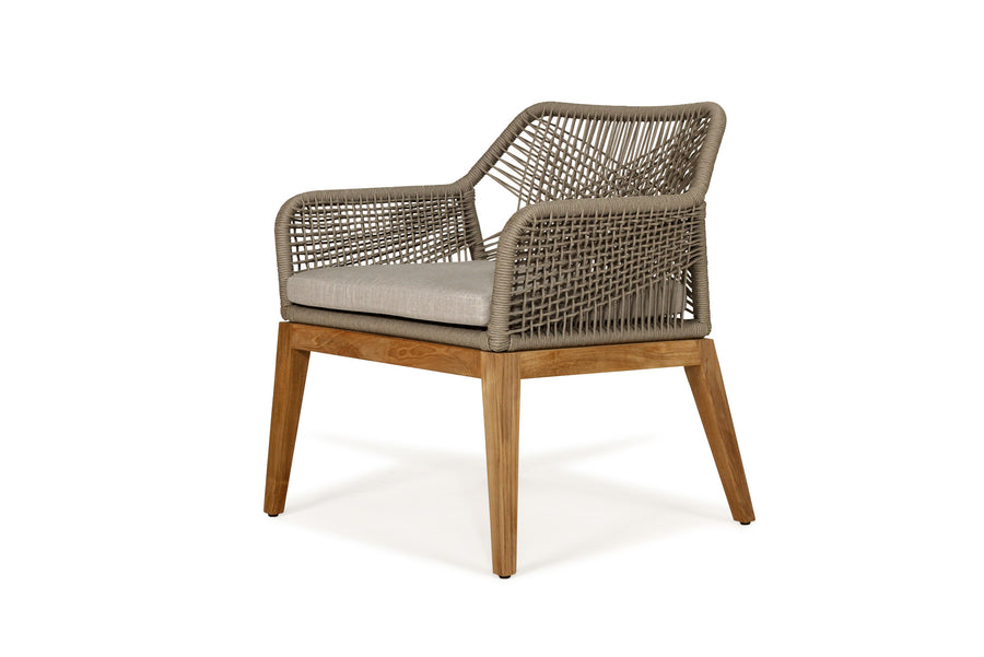 Rattan Outdoor Dining Chair Light Grey