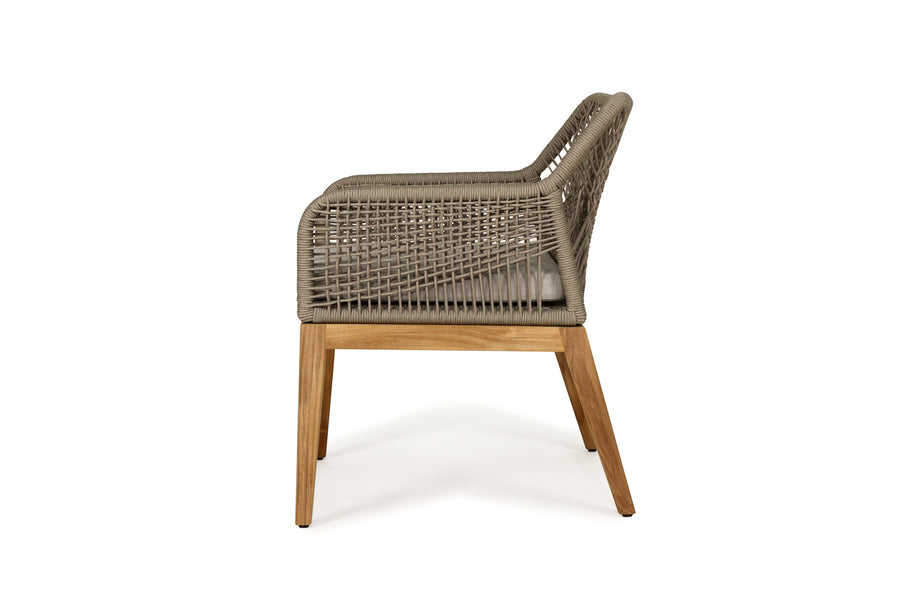 Rattan Outdoor Dining Chair Light Grey