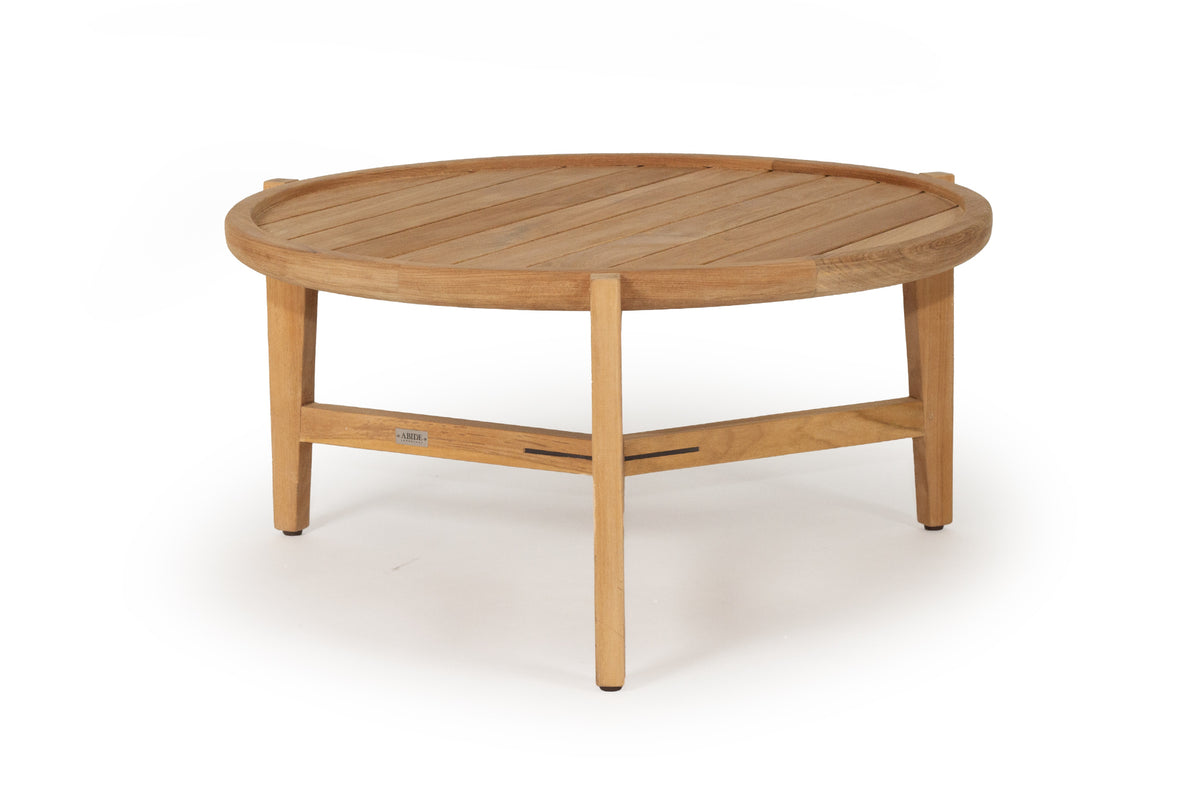 Solid Natural Teak Outdoor Round Coffee Table - 80cm