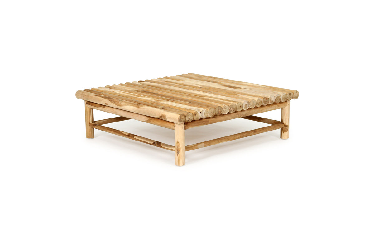 Tree Trunk Row Style with Top Cushion Outdoor Coffee Table Square