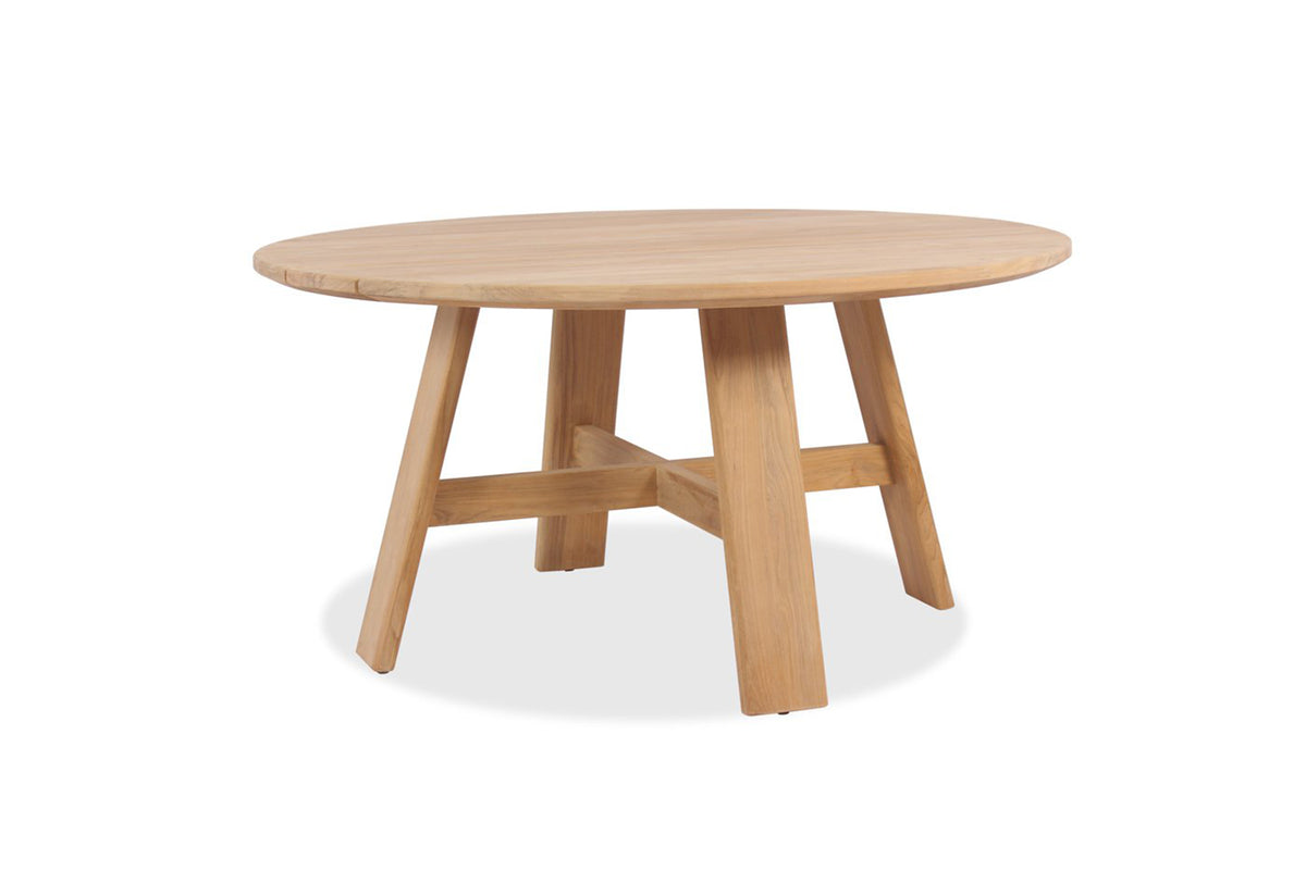 Solid Natural Teak Outdoor Round Table - 150cm