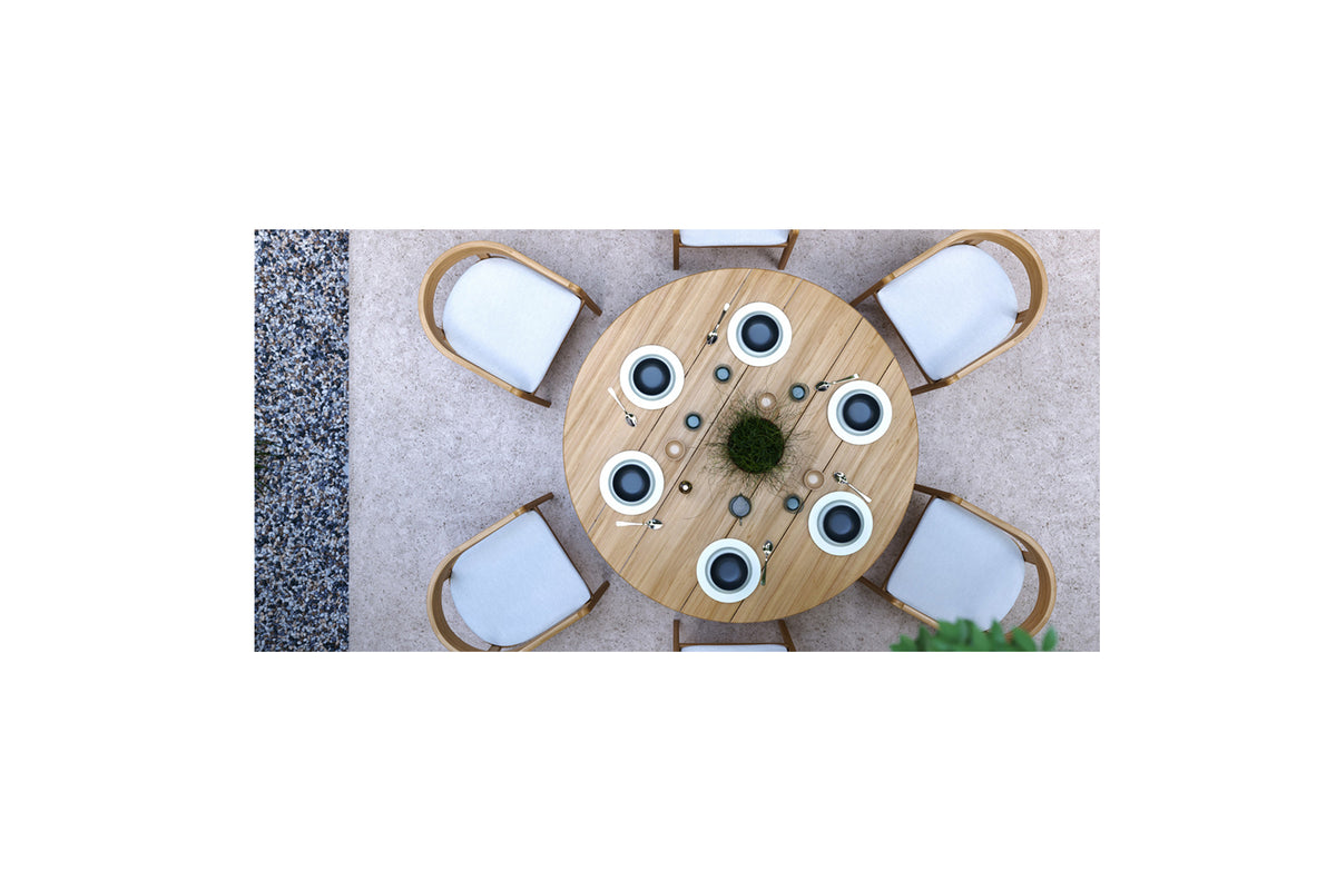 Solid Natural Teak Outdoor Round Table - 150cm