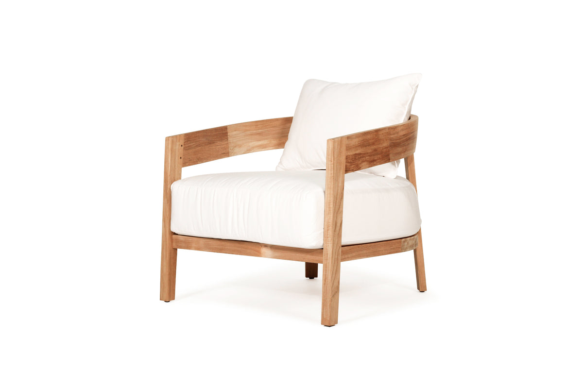 Solid Natural Teak Outdoor Sofa 1 Seat Natural