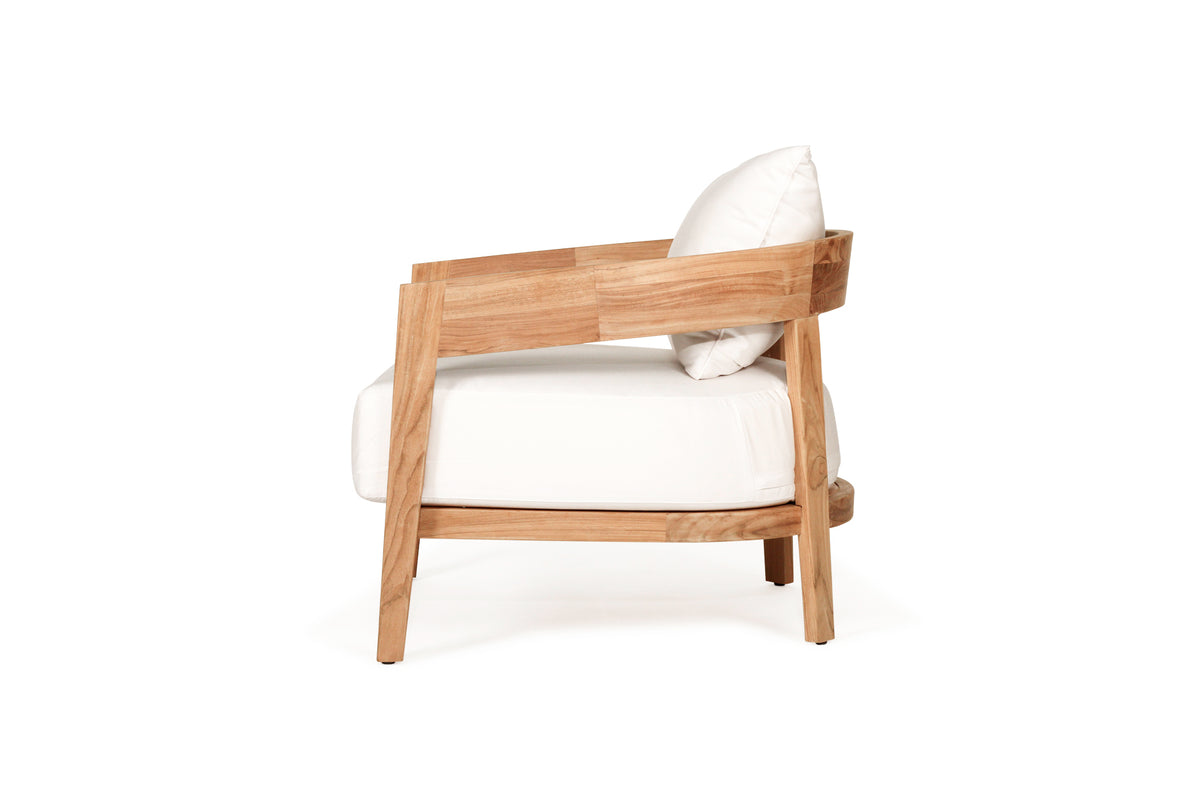 Solid Natural Teak Outdoor Sofa 1 Seat Natural