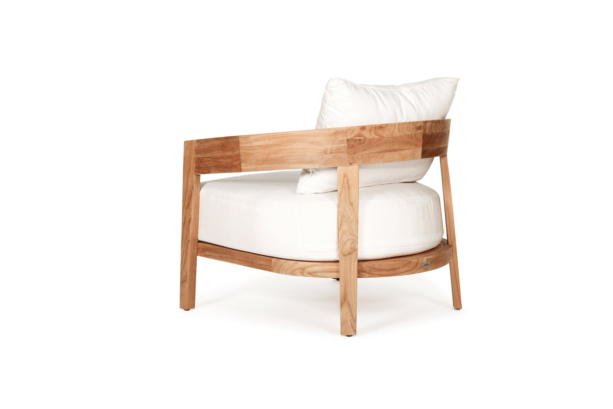 Solid Natural Teak Outdoor Sofa 1 Seat Natural