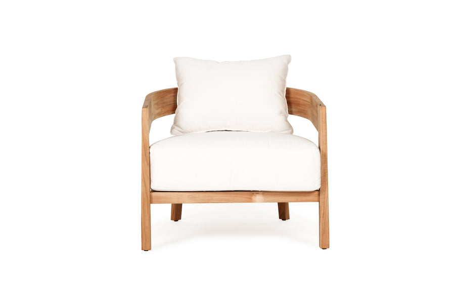 Solid Natural Teak Outdoor Sofa 1 Seat Natural