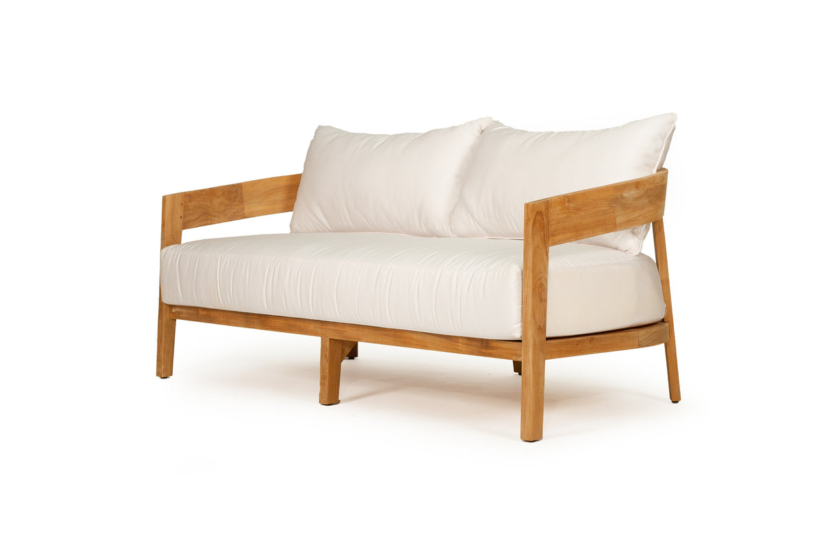 Solid Natural Teak Outdoor Sofa 2 Seater