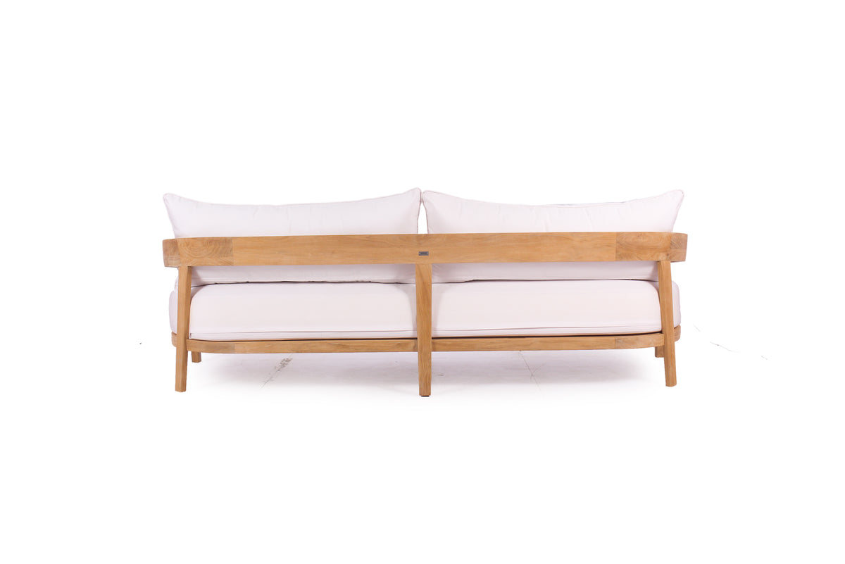 Solid Natural Teak Outdoor Sofa - 3 Seater