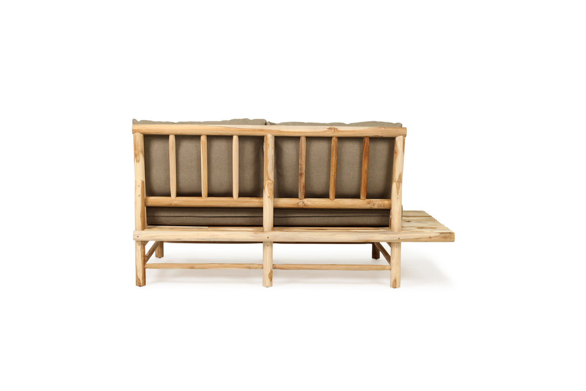 Tree Trunk Row Style Outdoor Sofa 2 Seater