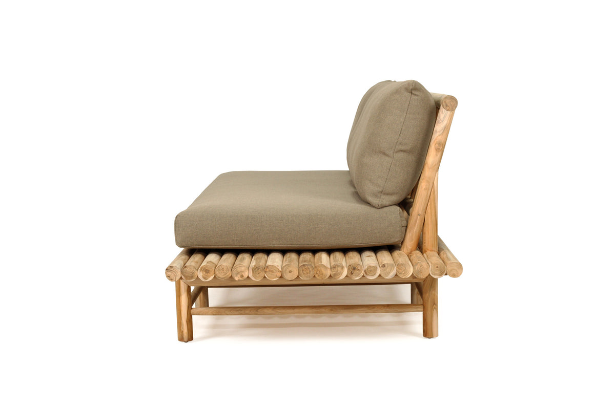 Tree Trunk Row Style Outdoor Sofa 3 Seater