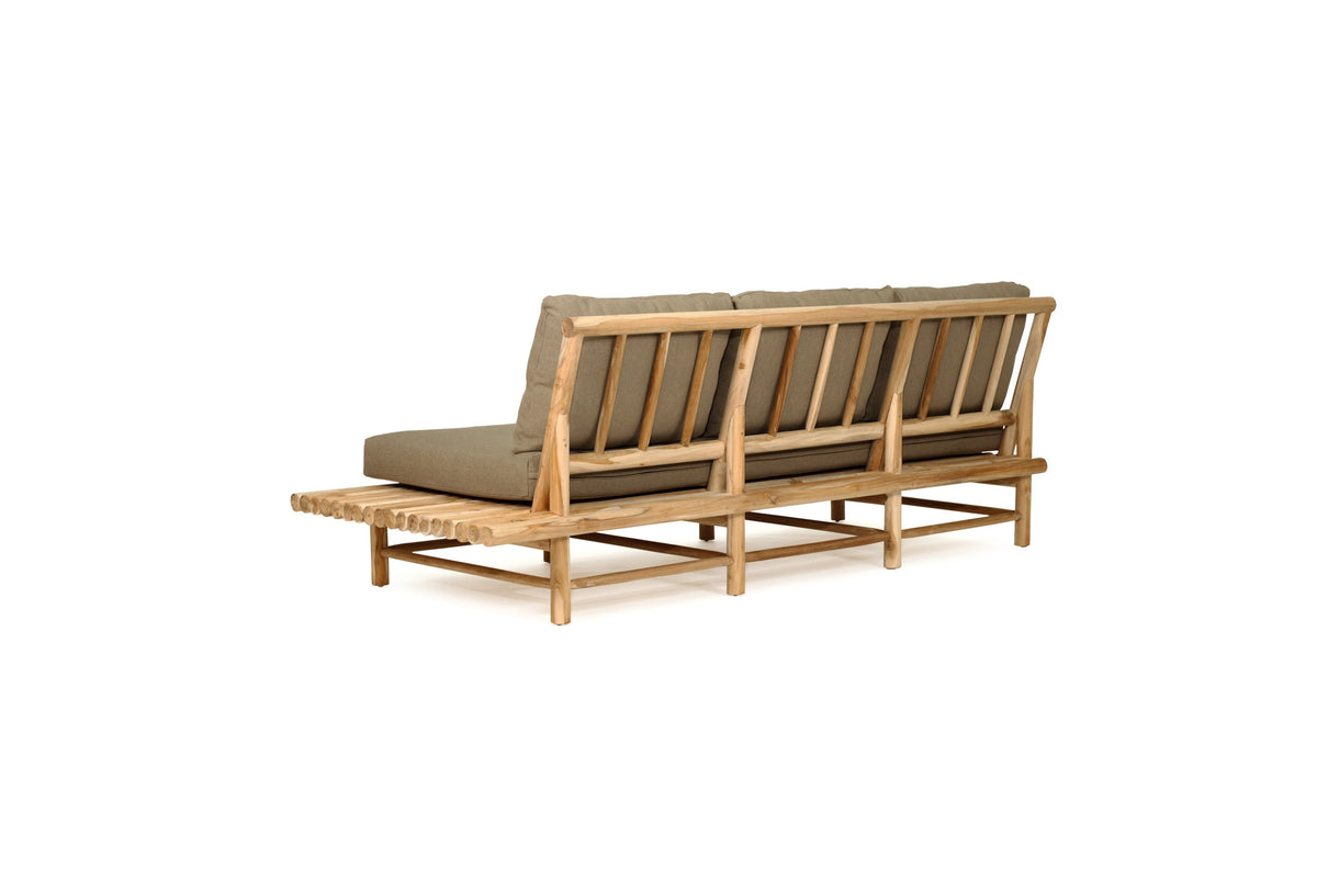 Tree Trunk Row Style Outdoor Sofa 3 Seater