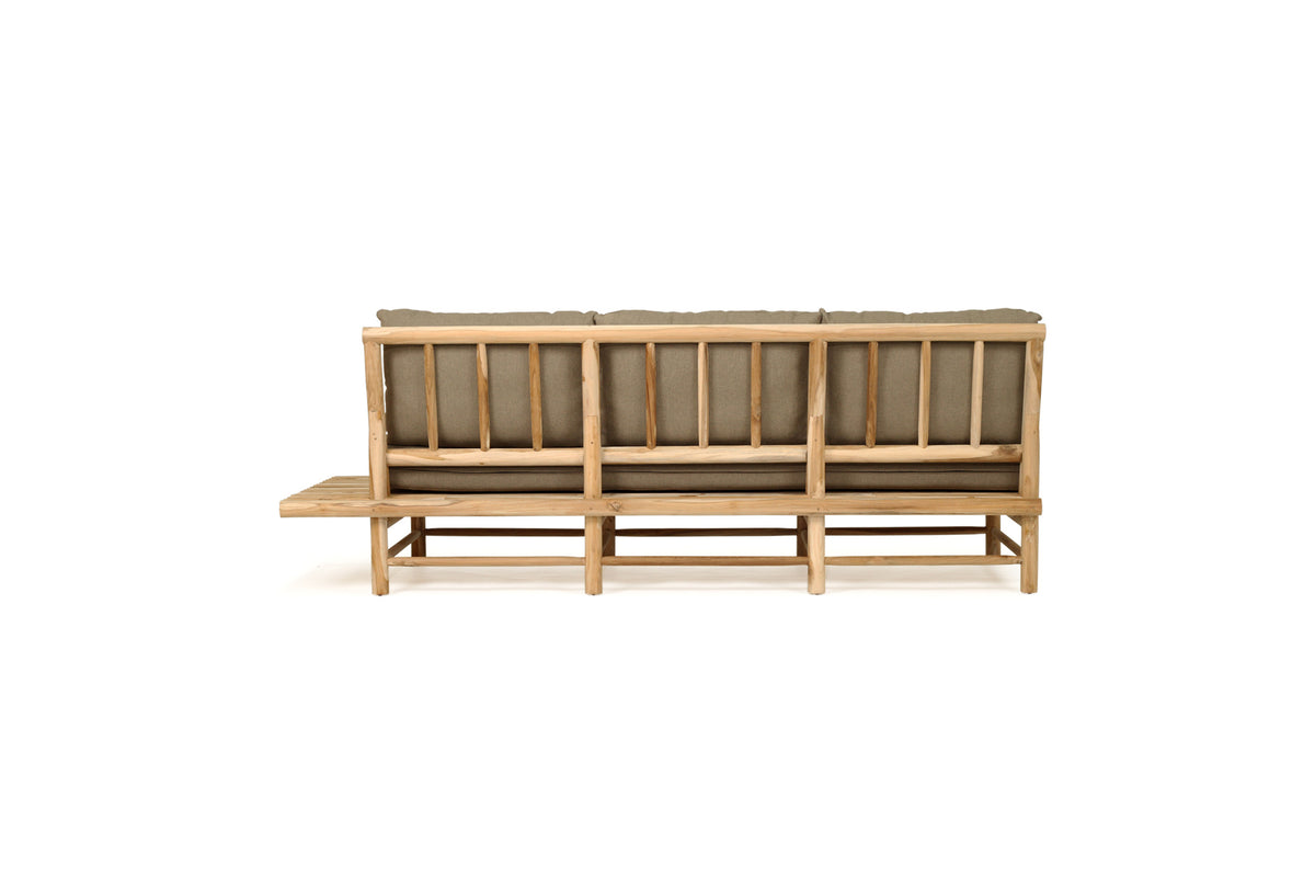 Tree Trunk Row Style Outdoor Sofa 3 Seater