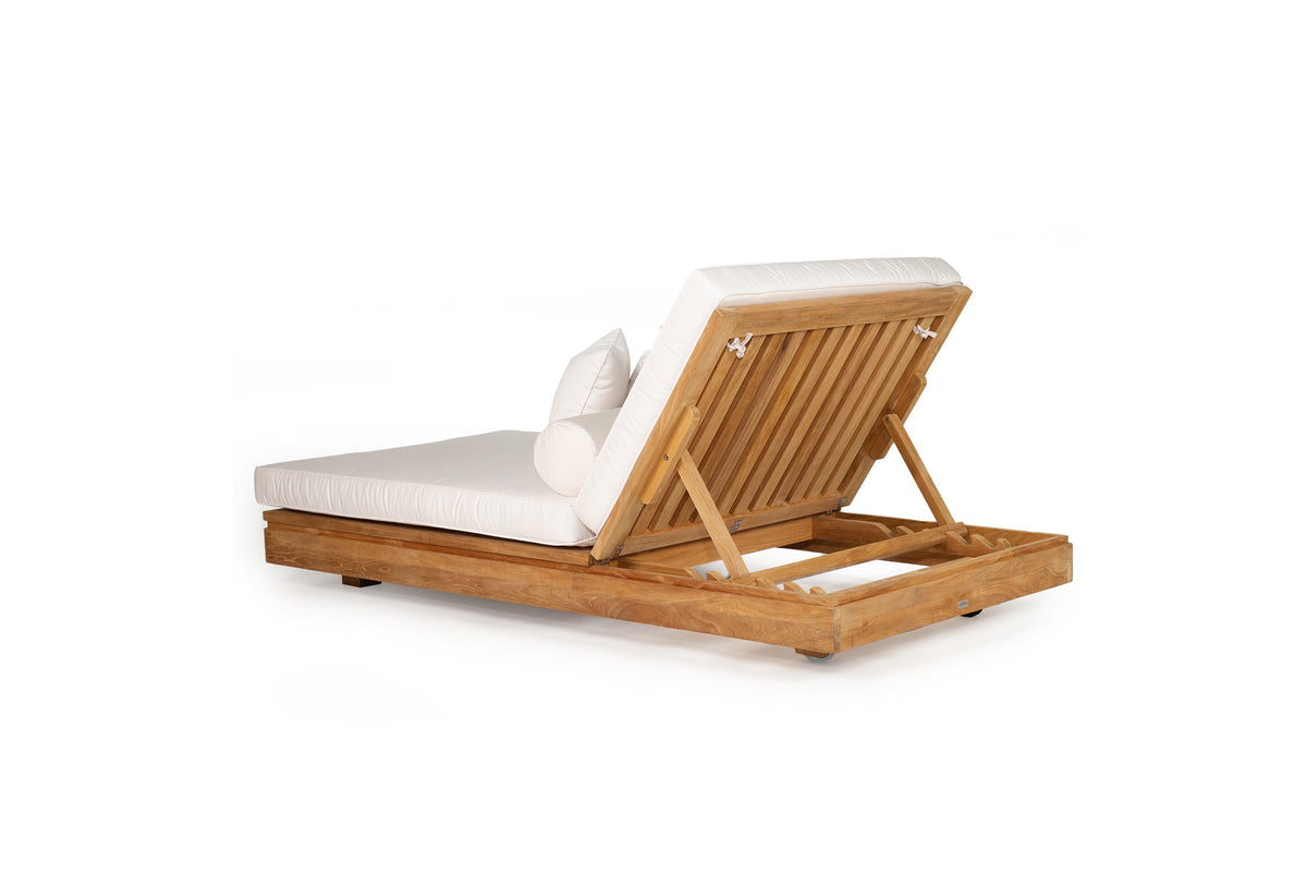 Woody Tan Outdoor Sunlounger