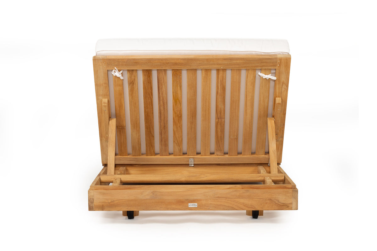 Woody Tan Outdoor Sunlounger