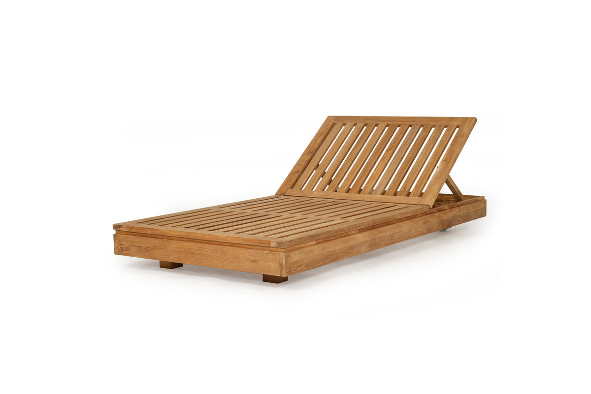 Woody Tan Outdoor Sunlounger