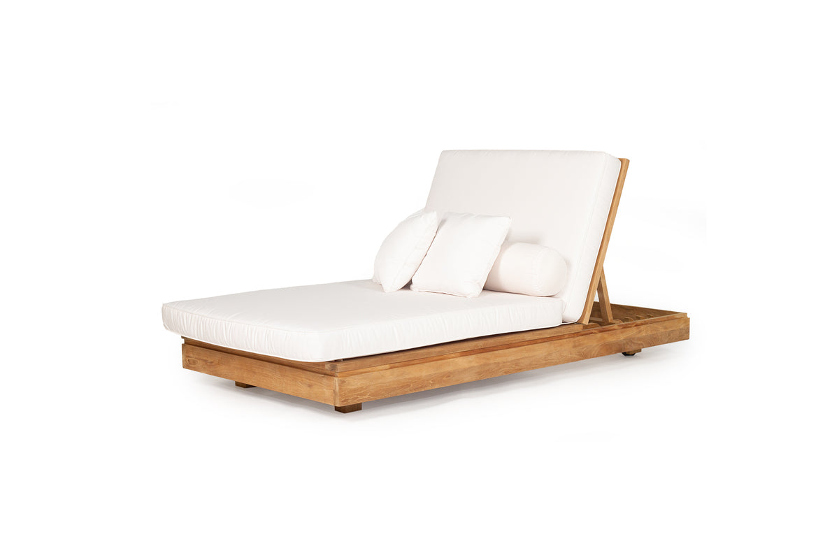 Woody Tan Outdoor Sunlounger