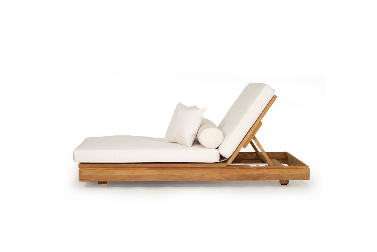 Woody Tan Outdoor Sunlounger