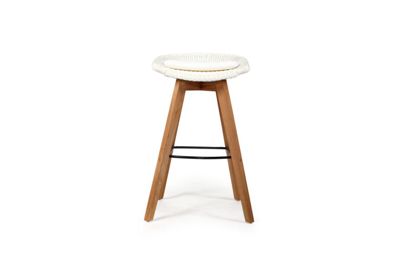 Amaryllis Outdoor Backless Counter Stool White – Set of 2