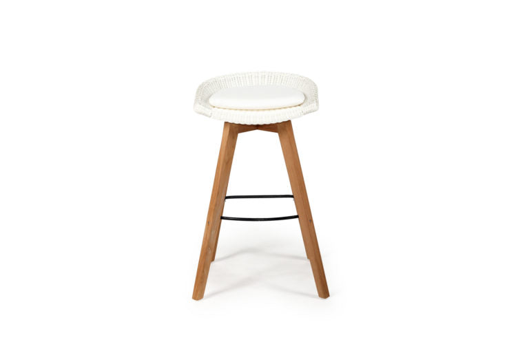 Amaryllis Outdoor Backless Counter Stool White – Set of 2