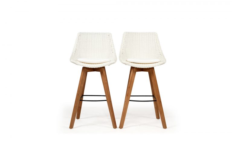 Amaryllis Outdoor Bar Stool White – Set of 2