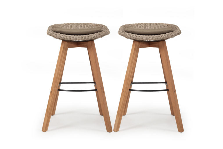 Amaryllis Outdoor Backless Counter Stool Mushroom – Set of 2