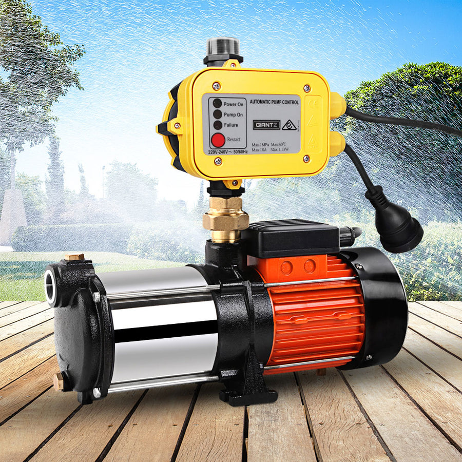 Giantz Garden Water Pump High Pressure 1800W Multi Stage Tank Rain Irrigation Yellow