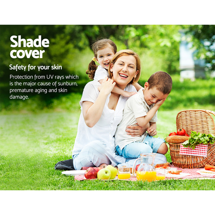 Instahut Shade Sail 2x4m Rectangle 185GSM 95% Sand Shade Cloth