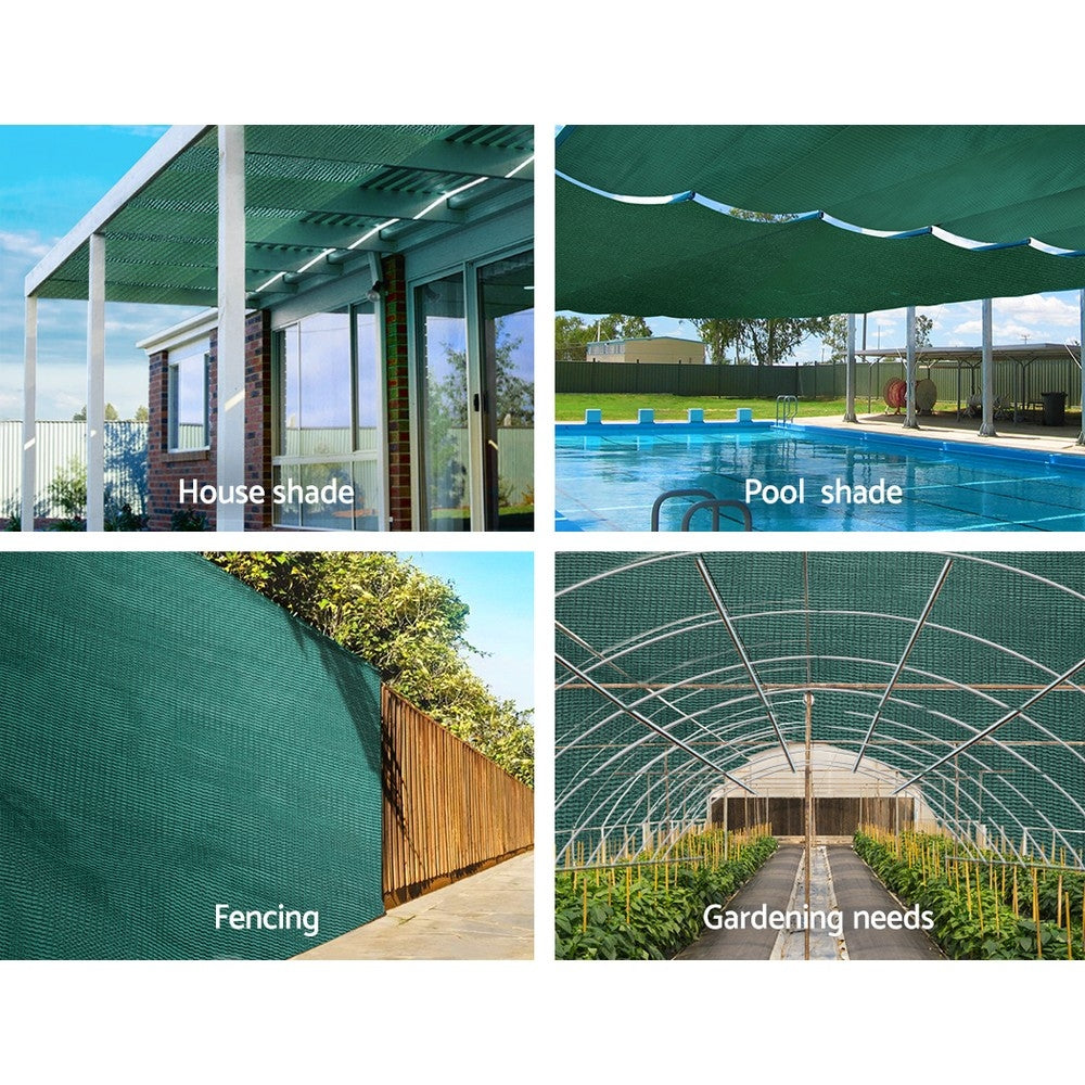 Instahut 30% Shade Cloth 3.66x20m Shadecloth Wide Heavy Duty Green