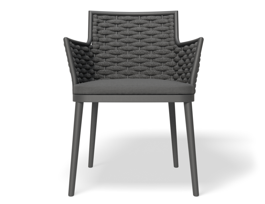 Lotus Outdoor Dining Chair Charcoal with Dark Grey Cushion