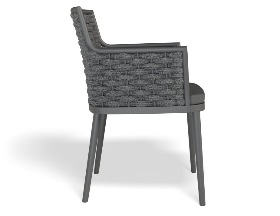 Lotus Outdoor Dining Chair Charcoal with Dark Grey Cushion