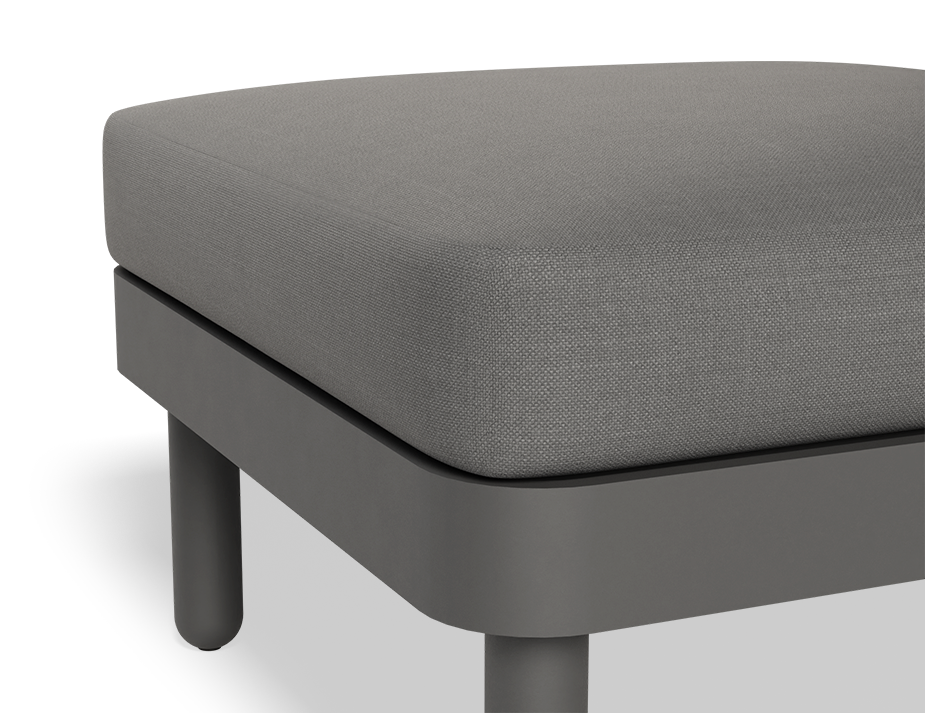 Lotus Pouf Outdoor Charcoal with Dark Grey Cushion