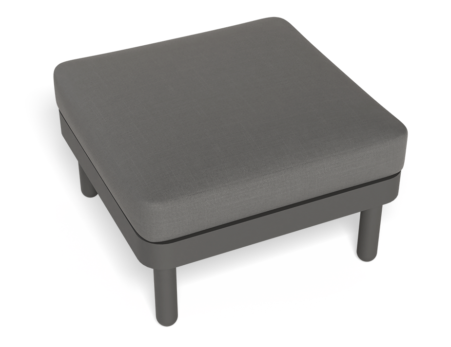 Lotus Pouf Outdoor Charcoal with Dark Grey Cushion