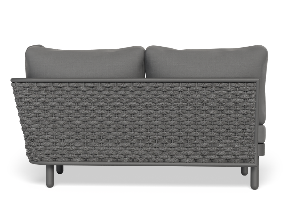 Lotus Outdoor Right Arm 2 Seater Sofa Charcoal with Dark Grey Cushion