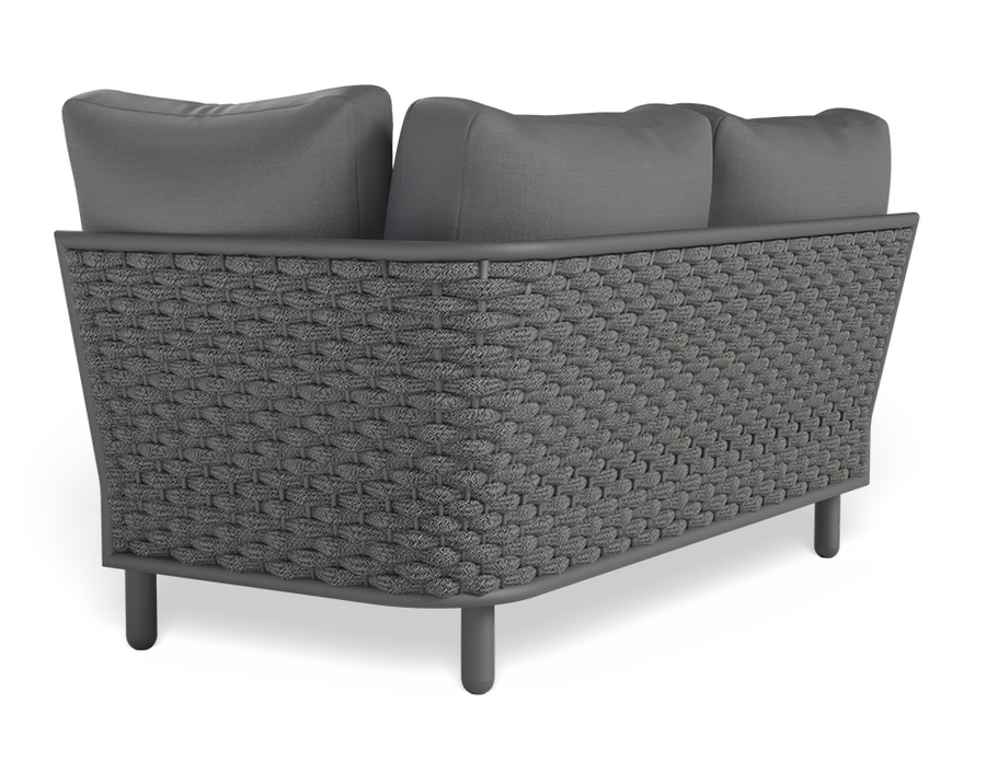 Lotus Outdoor Right Arm 2 Seater Sofa Charcoal with Dark Grey Cushion