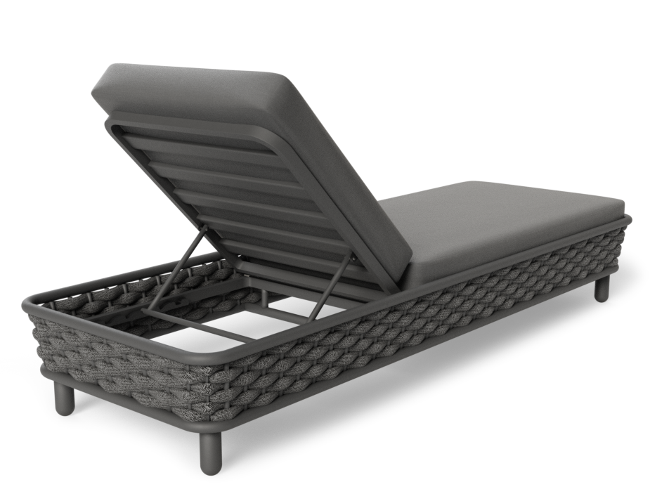 Lotus Sunlounge Outdoor Charcoal with Dark Grey Cushion