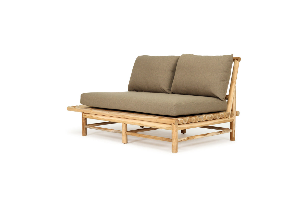 Tree Trunk Row Style Outdoor Sofa 2 Seater