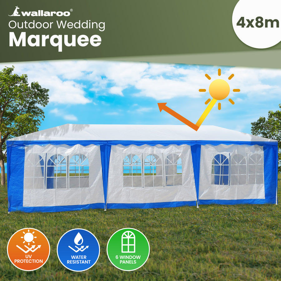 Wallaroo 4x8 Outdoor Event Wedding Marquee Tent Blue