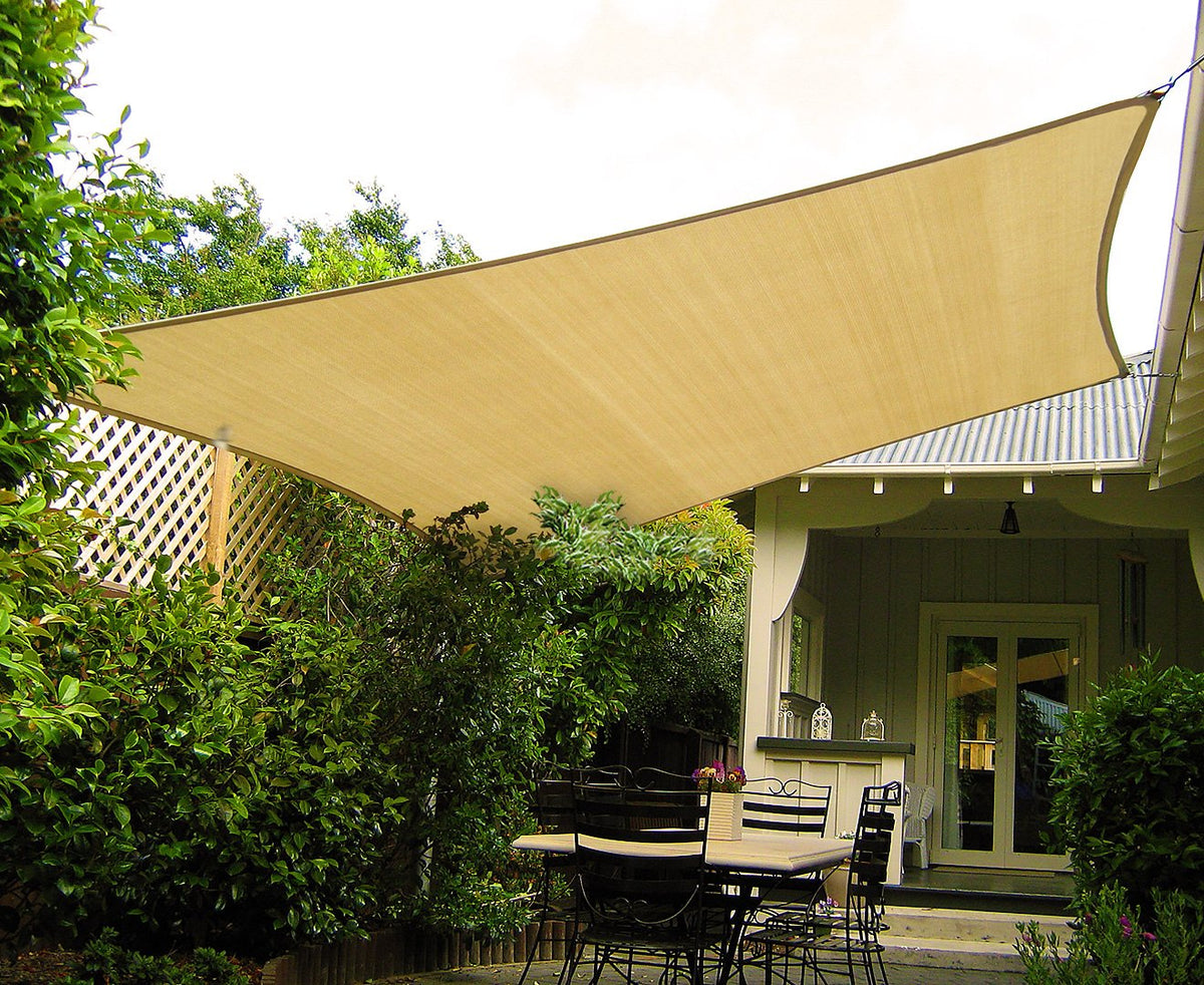 Wallaroo Square Shade Sail 10m x 10m - Sand