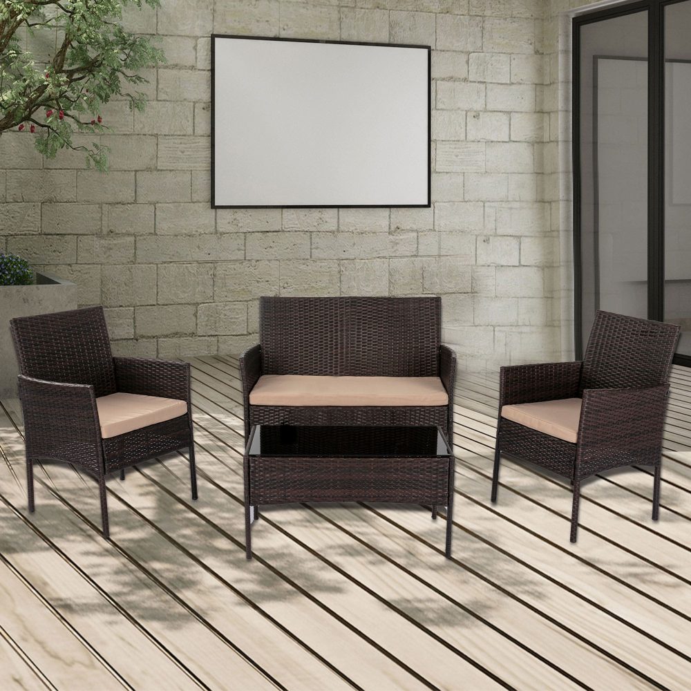 Breeze Wicker Outdoor Lounge Set 4-Seater