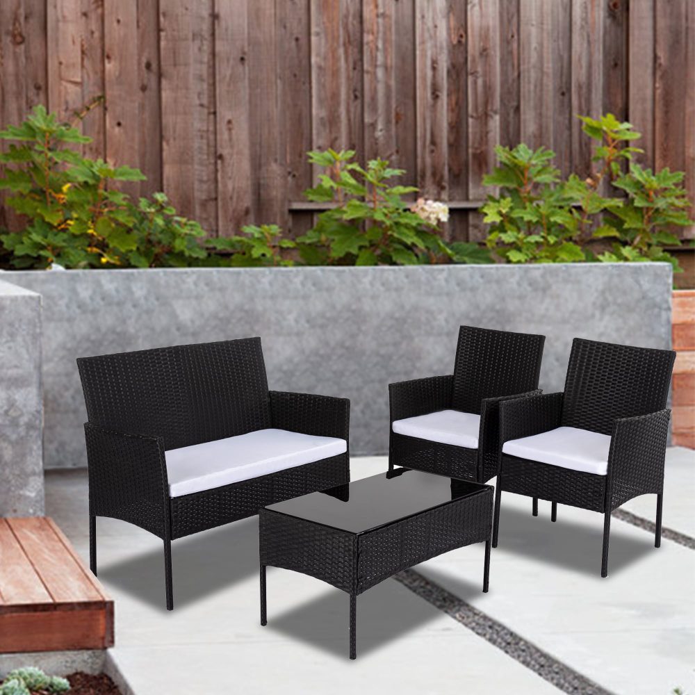 Wicker Outdoor Lounge Sofa Set 4-Seater