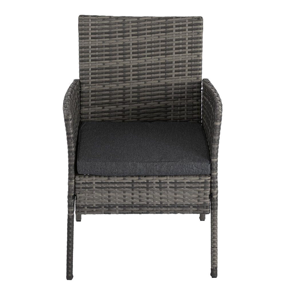 Rural Style Outdoor Wicker Dining Set 6 Seater Grey