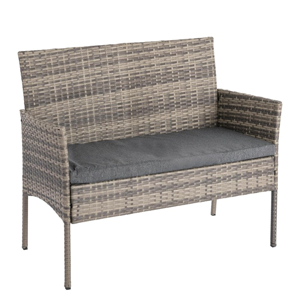 Rural Style Outdoor Wicker Lounge Set 4 Seater Mixed Grey