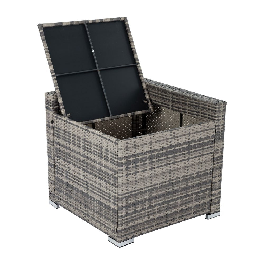 Outdoor Wicker Lounge with Storage 7PC Grey