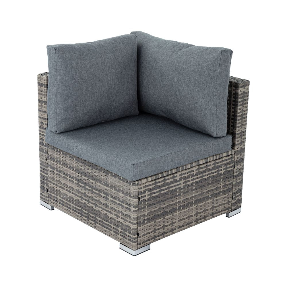 Outdoor Wicker Lounge with Storage 7PC Grey