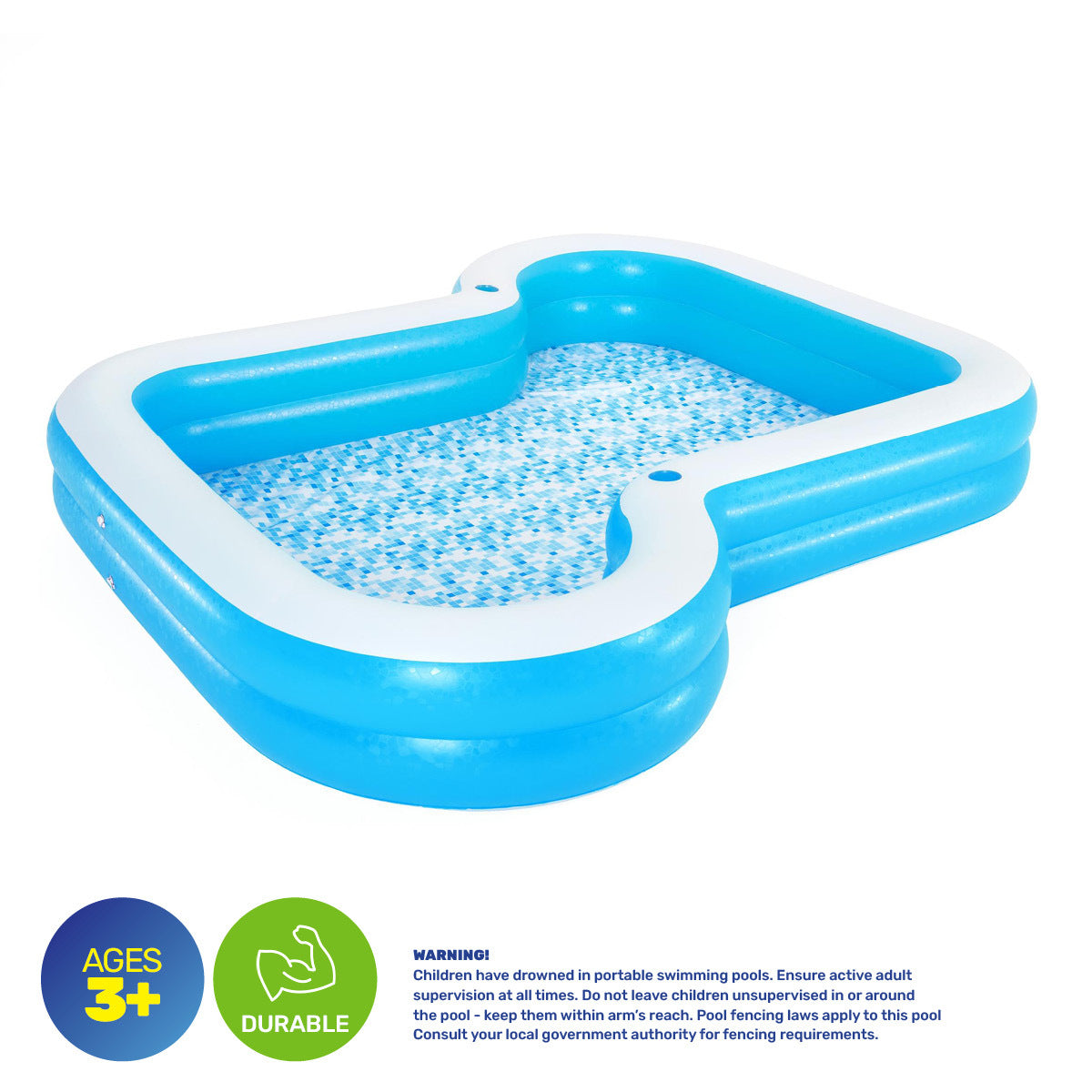 Bestway Inflatable Sunsational Family Pool Mosaic Printed Base 1207L