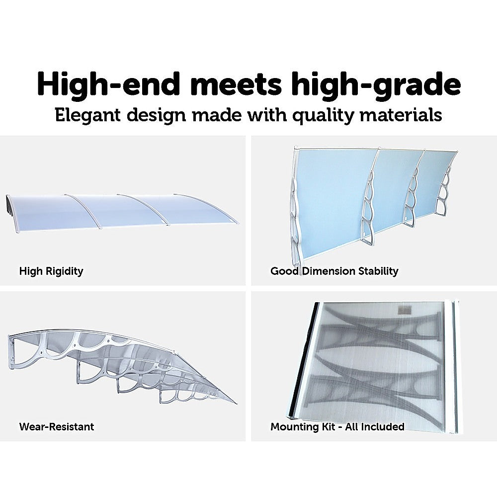 Grooved Polycarbonate Awning Cover 1.5 x 3m