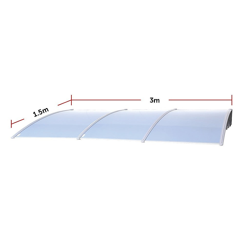 Grooved Polycarbonate Awning Cover 1.5 x 3m