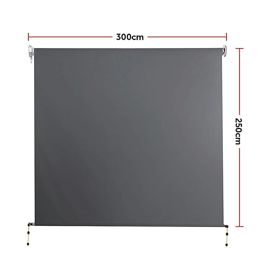 Roll Down Retractable Awning Grey 3x2.5m